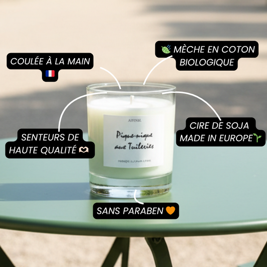 Bougie Pique-Nique aux Tuileries 🌱 Bergamote & Mimosa