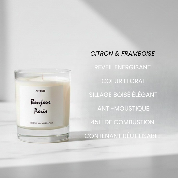 Bougie Bonjour Paris  🌱 Citron & Framboise