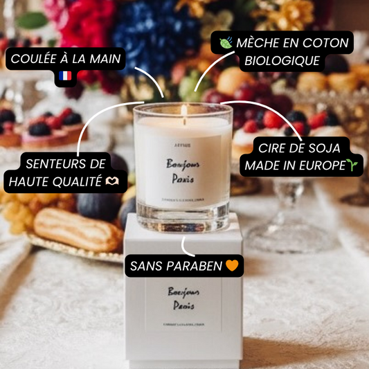 Bougie Bonjour Paris  🌱 Citron & Framboise